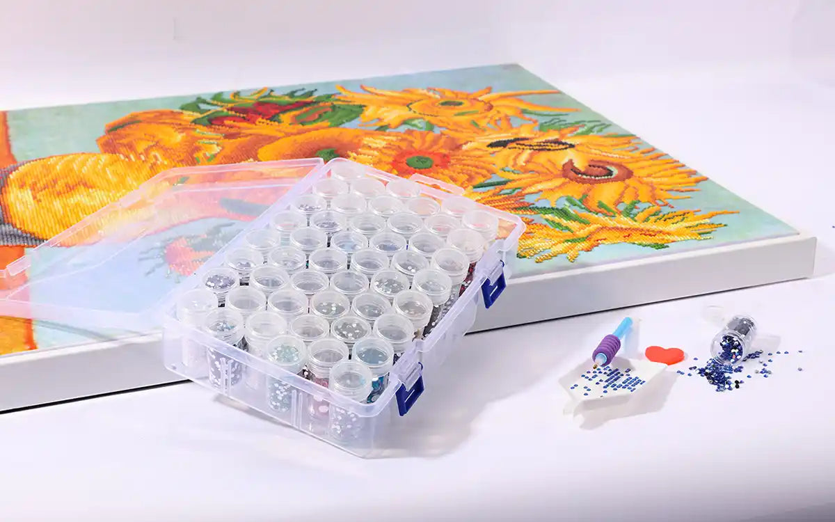 Diamond painting storage box with multiple compartments neatly arranged - FEELOOK Art