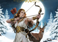 Artemis diamond painting featuring the moon goddess surrounded by forest creatures – FEELOOK