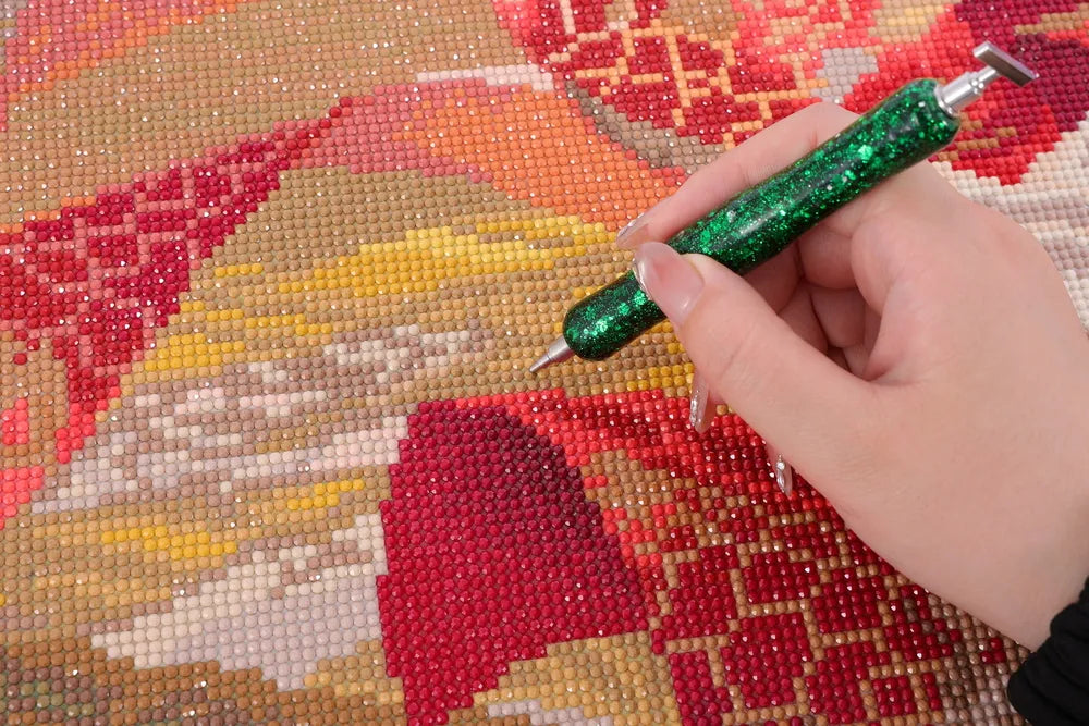 Amaterasu Premium Poured Glue Diamond Painting Kit close-up detail from the Mythical Goddess Series - FEELOOK Art