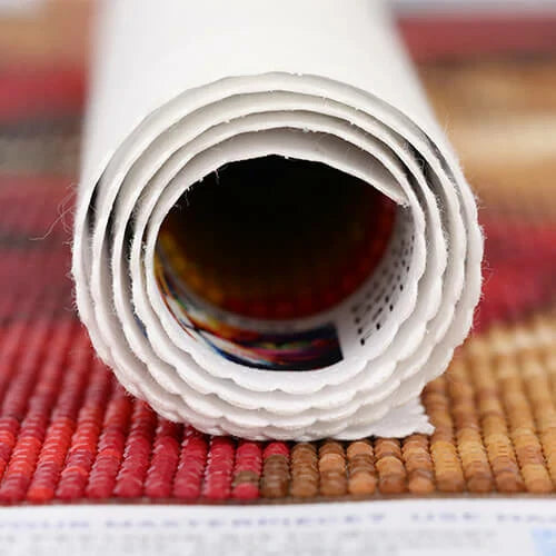 Close-up of flocked canvas surface for diamond painting, showing soft texture and high-quality material - FEELOOK Art