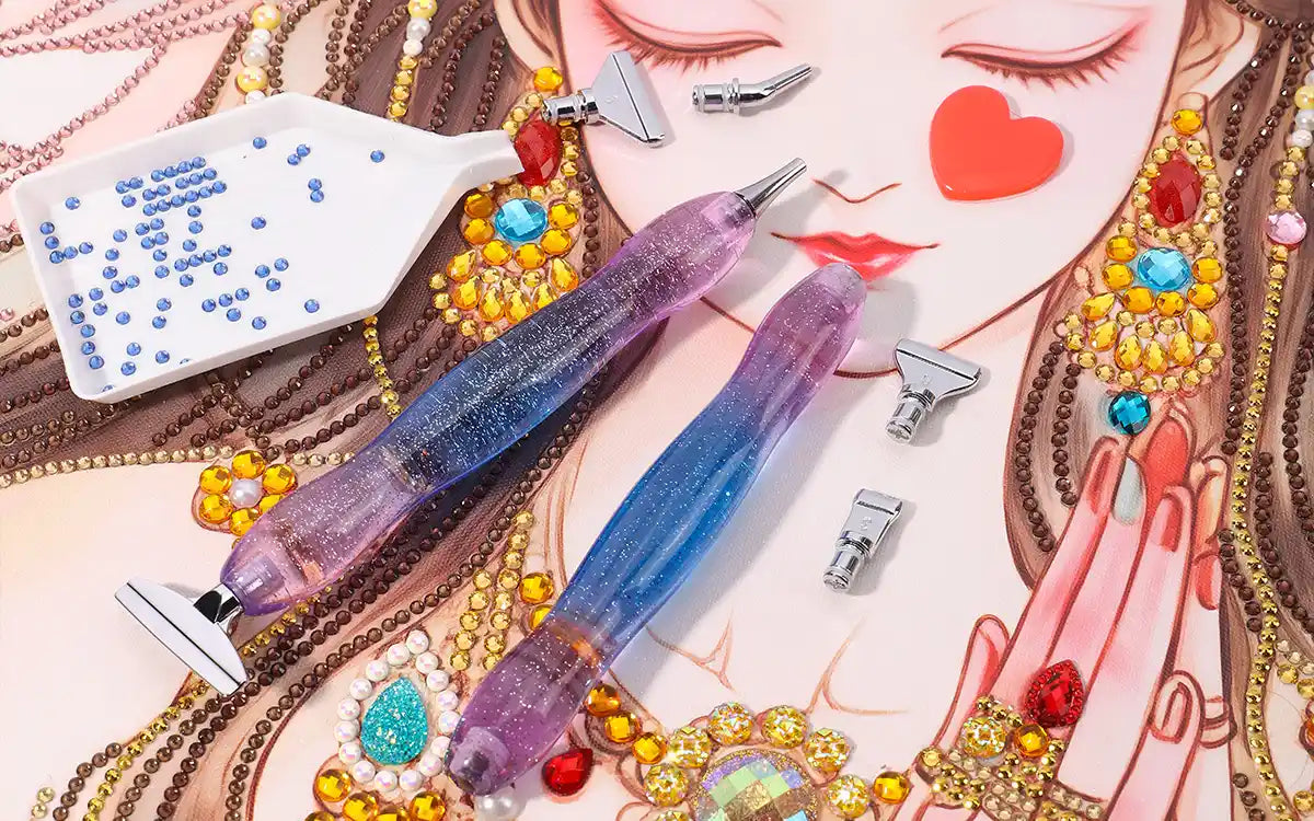 Prey for Blessing semi-drill diamond painting kit featuring a serene Bodhisattva figure