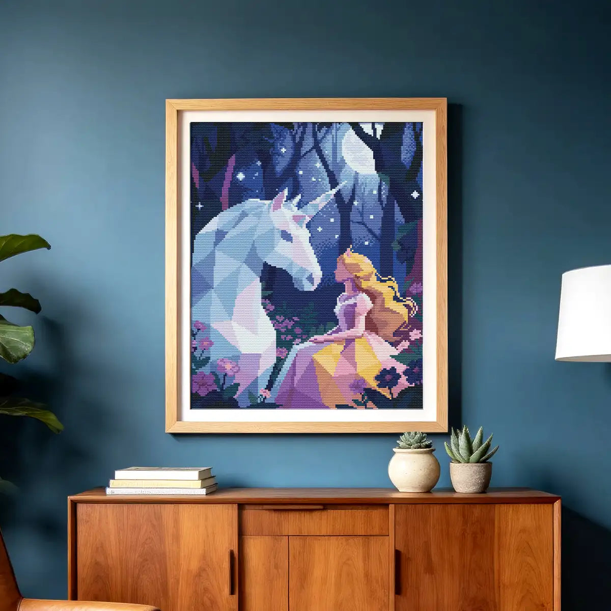 Enchanted Princess Duo diamond painting gift idea, sparkling fairy tale artwork for kids/adults, decorative wall art