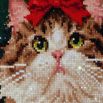 Close-up of AB diamonds on the Jingle Christmas diamond painting - FEELOOK Art