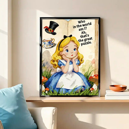 Alice Wonderland diamond art showcased as elegant home décor, evoking imagination and classic fairy tale charm – FEELOOK Art
