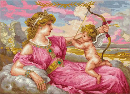 Aphrodite diamond painting finished canvas showing detailed diamond texture soft color transitions and elegant highlights - FEELOOK Art