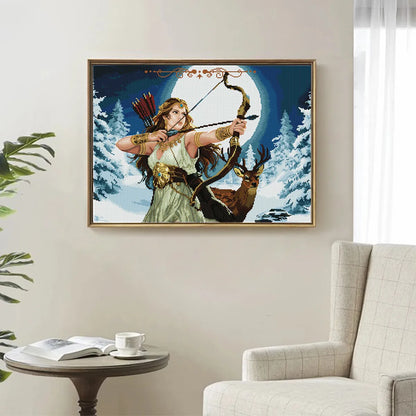Moonlit-inspired wall art display of Artemis diamond painting – FEELOOK Art