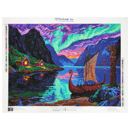 Serene Halcyon Morning landscape diamond painting kit with soft sunrise hues and tranquil scenery - FEELOOK Art