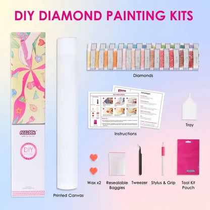 Complete Beach of Hope diamond painting kit, including canvas, tools, and colorful diamonds to create a beautiful beach-inspired artwork.