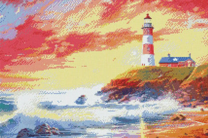 Rendered view of Beach of Hope diamond painting, highlighting the soothing colors of the ocean and sky with delicate beach details.