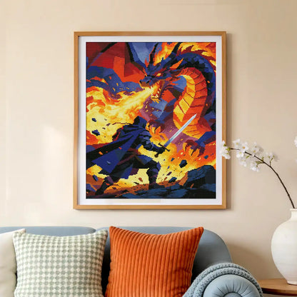Blaze of the Dragon Diamond Painting Artwork for Living Room Wall Decor - FEELOOK Art