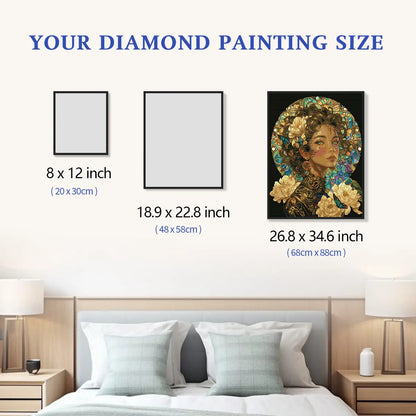 Size chart for Bloomosaic 5D diamond painting: multiple decorative size options - FEELOOK Art