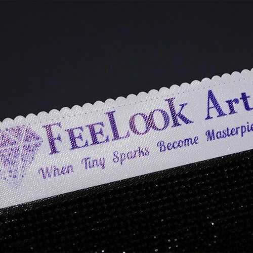 FEELOOK Art diamond painting canvas showing glittering points under light on flocked fabric surface