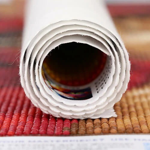 Comparison of thick and thin diamond painting canvas, highlighting the premium quality of FEELOOK Art's flocked fabric