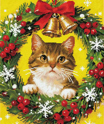Christmas Kitten Wreath