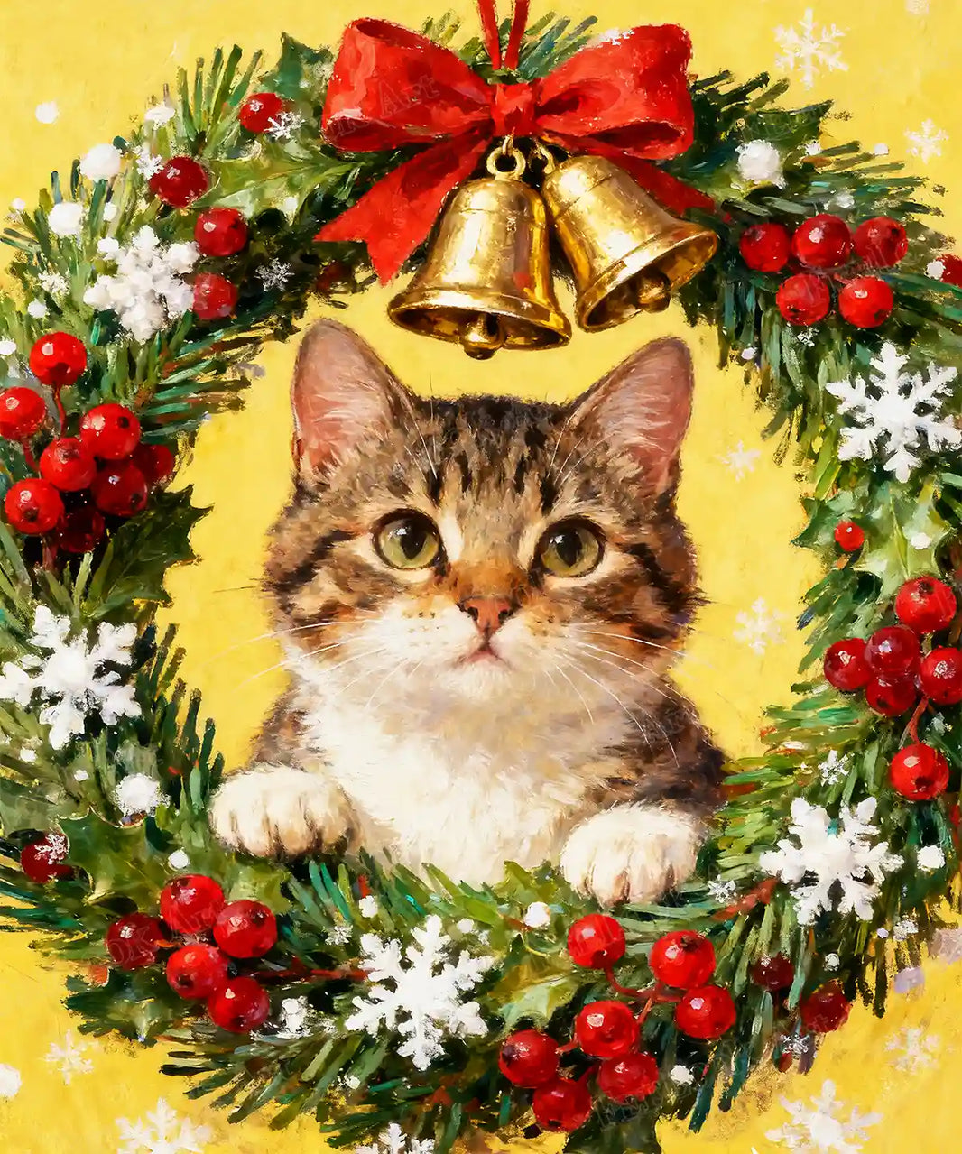 Christmas Kitten Wreath