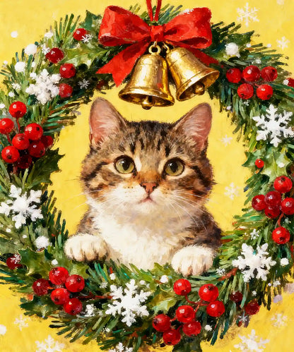 Christmas Kitten Wreath