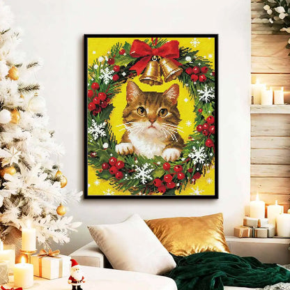 Christmas Kitten Wreath