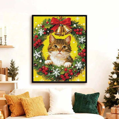 Christmas Kitten Wreath
