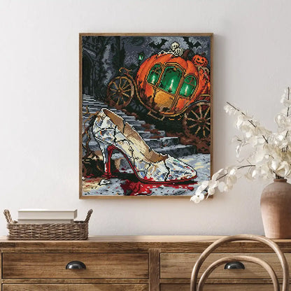 Cinderella diamond painting displayed in a magical home setting, adding fairy-tale charm – FEELOOK Art