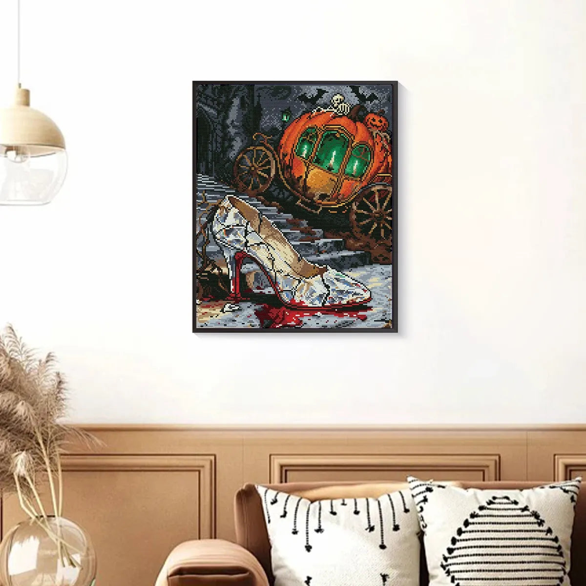 Whimsical display of Cinderella diamond art with sparkling castle and magical ambiance – FEELOOK Art