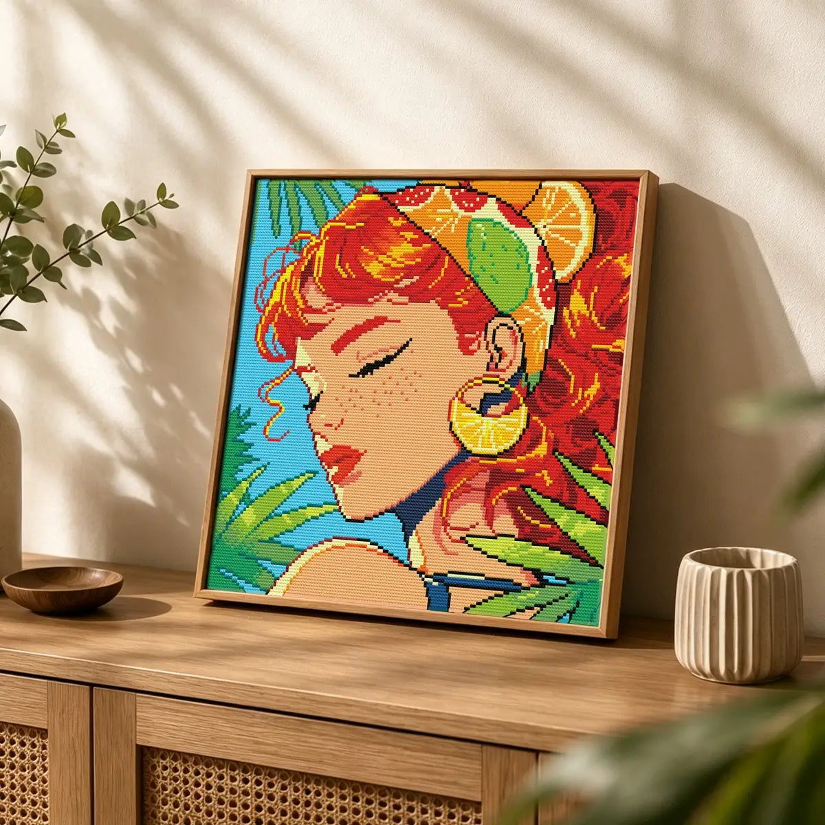 Citrus Muse diamond art kit styled for relaxing craft time with resin drills and fresh citrus colors - FEELOOK Art