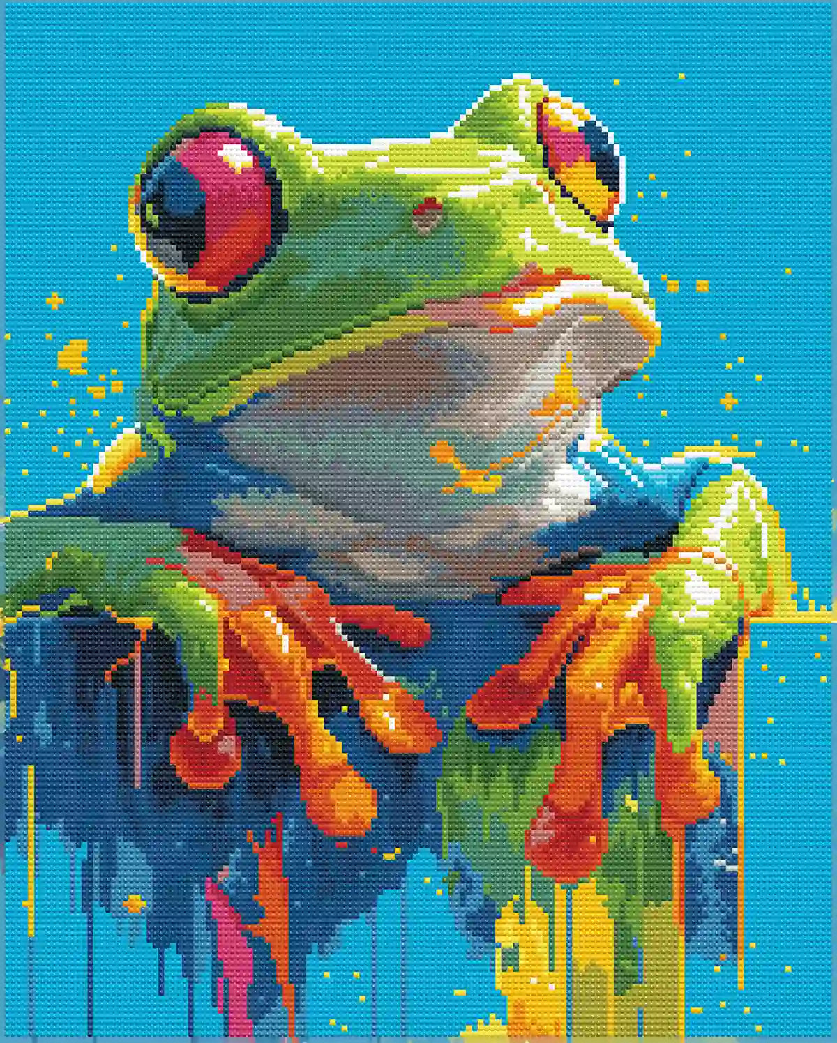 Finished Colorful Amphibian Diamond Painting with Sparkling Rhinestones - FEELOOK Art