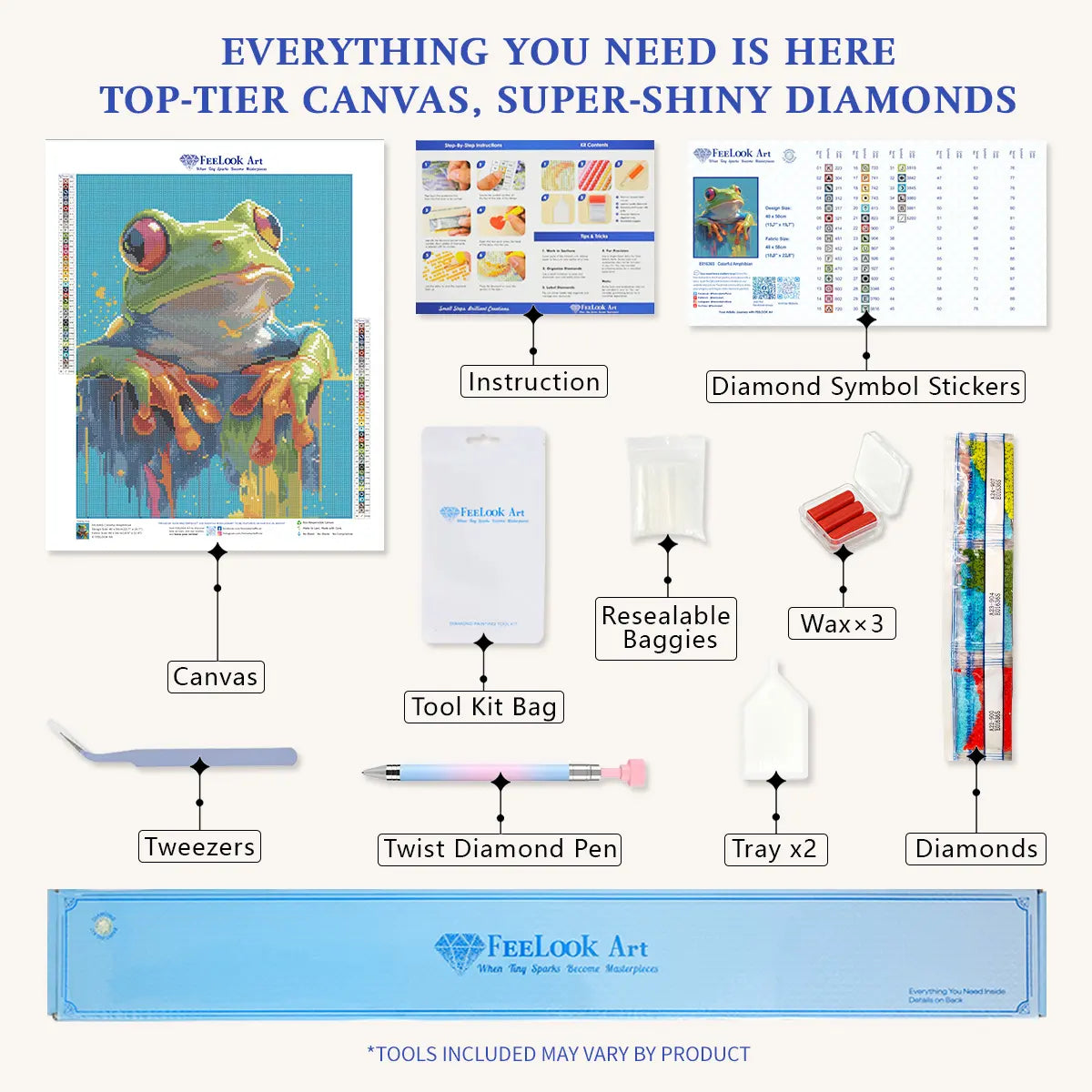 All-in-One Colorful Amphibian Diamond Painting Kit with Tools and Diamonds - FEELOOK Art