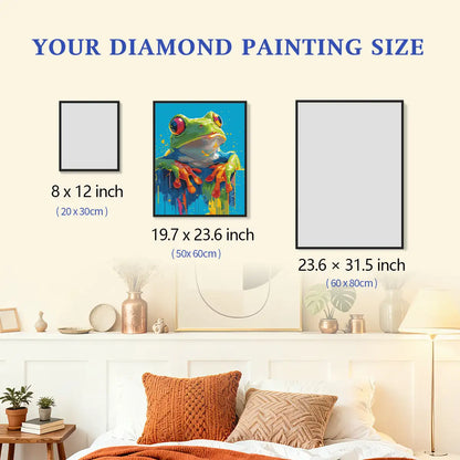 Colorful Amphibian Diamond Painting Size Guide - FEELOOK Art