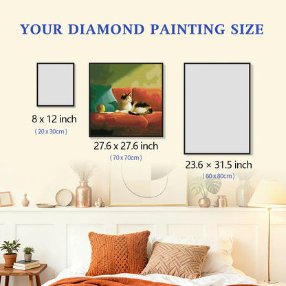 Couch Chill diamond painting size comparison chart  - FEELOOK Art