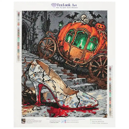 Dark Fairy Tale Cinderella diamond painting of magical princess in enchanted castle with sparkling details  - FEELOOK Art