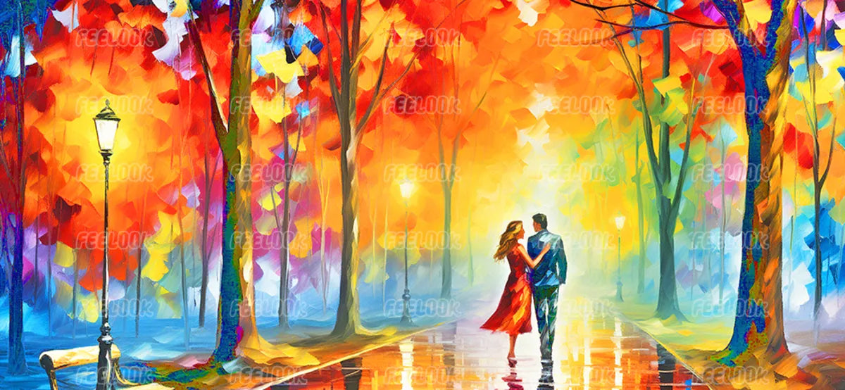 Romantic full drill round diamond painting of a couple under stars, beginner-friendly diamond painting kit for adults.