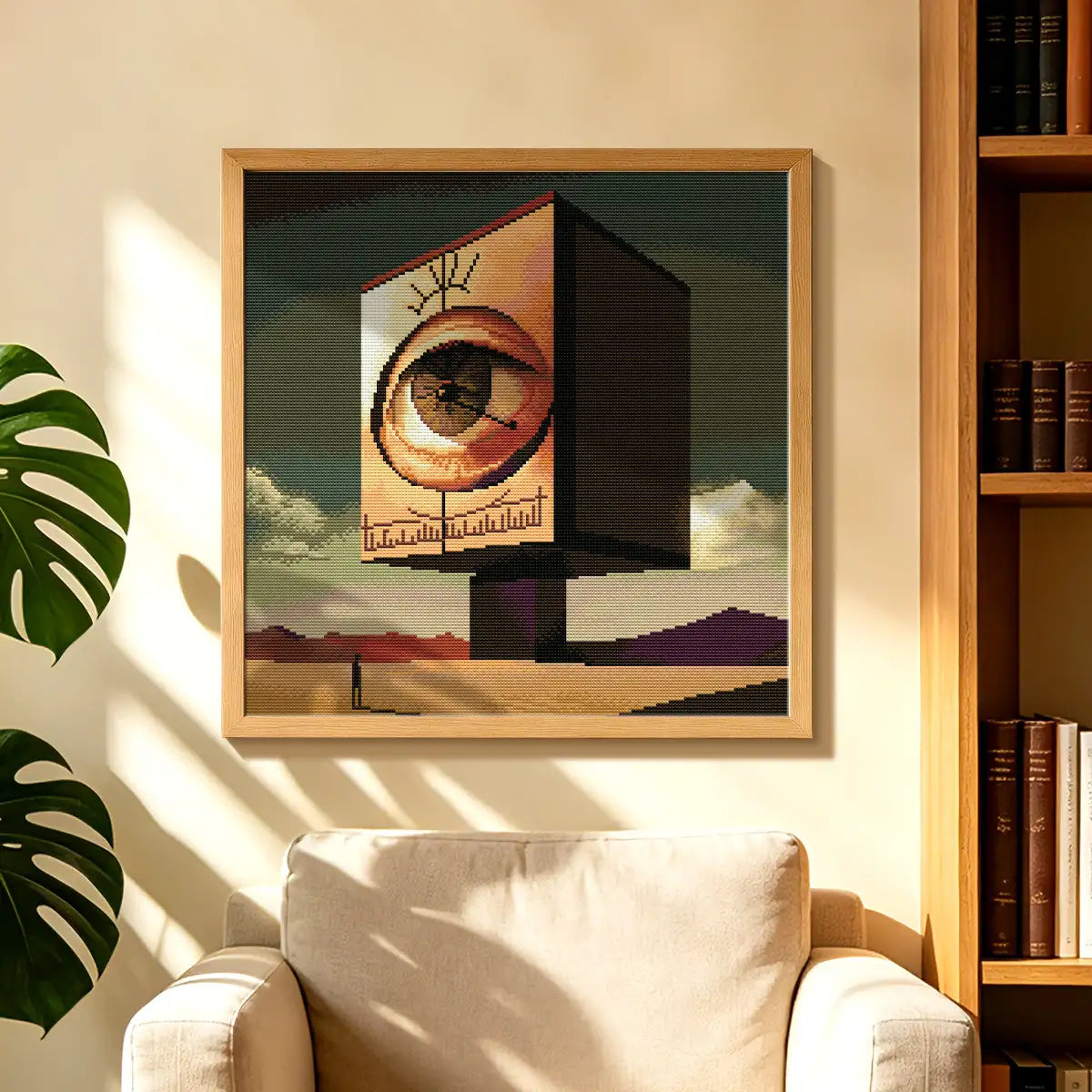 Desert Watcher diamond art kit styled for relaxing craft time with desert tones and symbolic eye art - FEELOOK Art