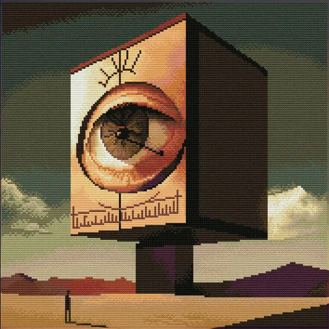 Finished Desert Watcher diamond art kit with full drill resin diamonds and mysterious watcher design - FEELOOK Art