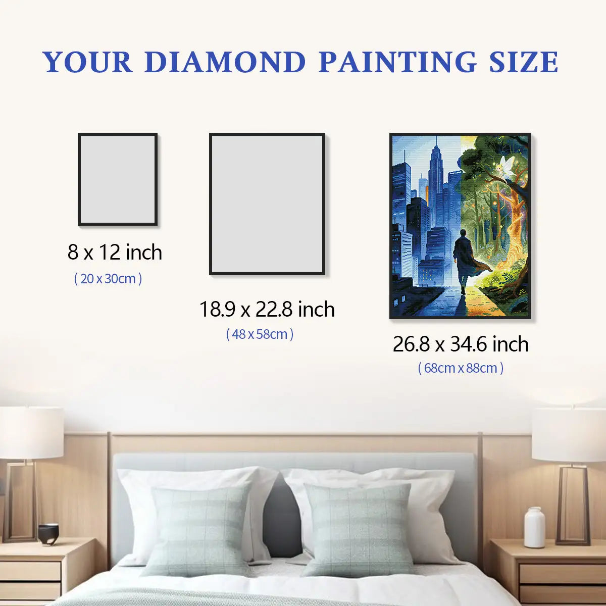 Comprehensive size guide for choosing the right diamond painting dimensions - FEELOOK Art