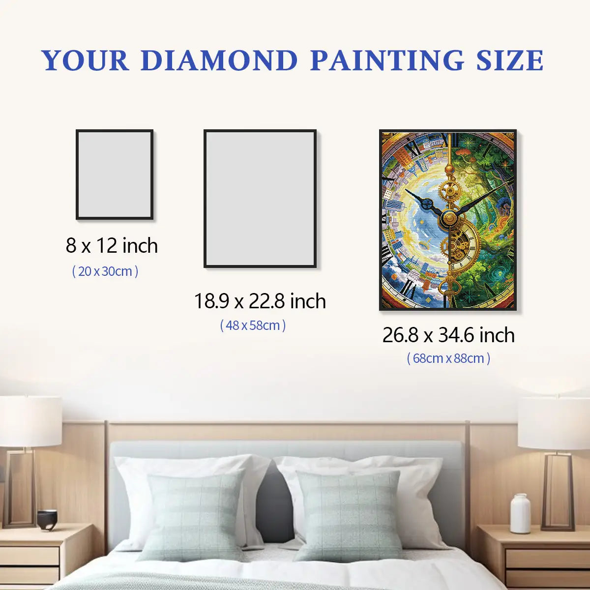 Clear size comparison chart for selecting your ideal canvas scale - FEELOOK Art