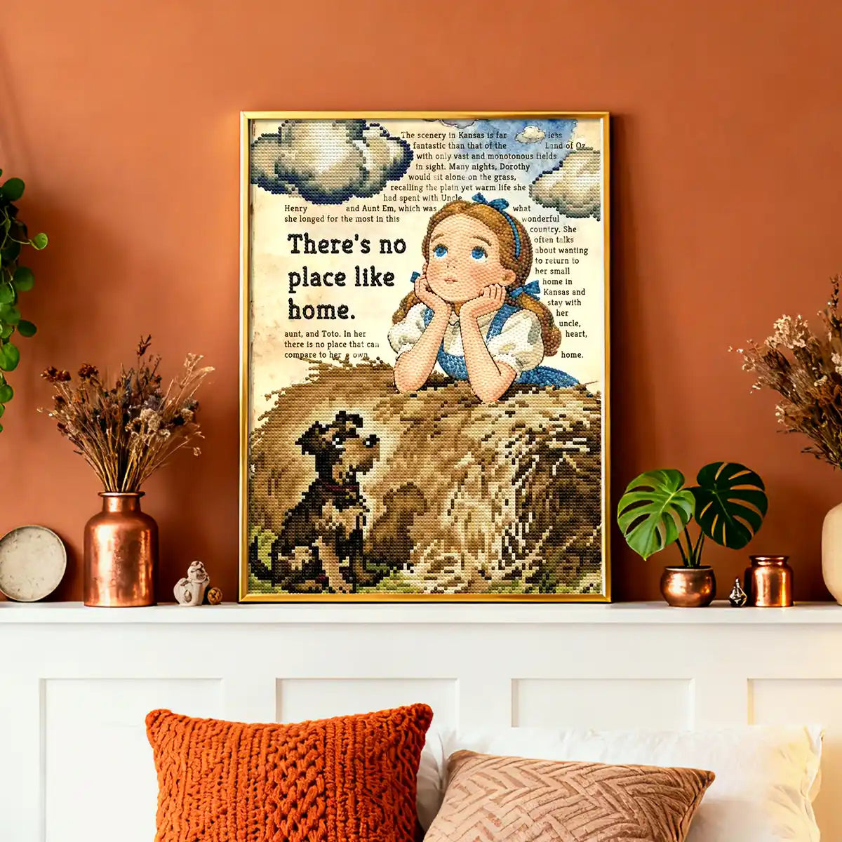 Dorothy diamond painting displayed in a bright living space, adding warmth, innocence, and storybook charm – FEELOOK Art