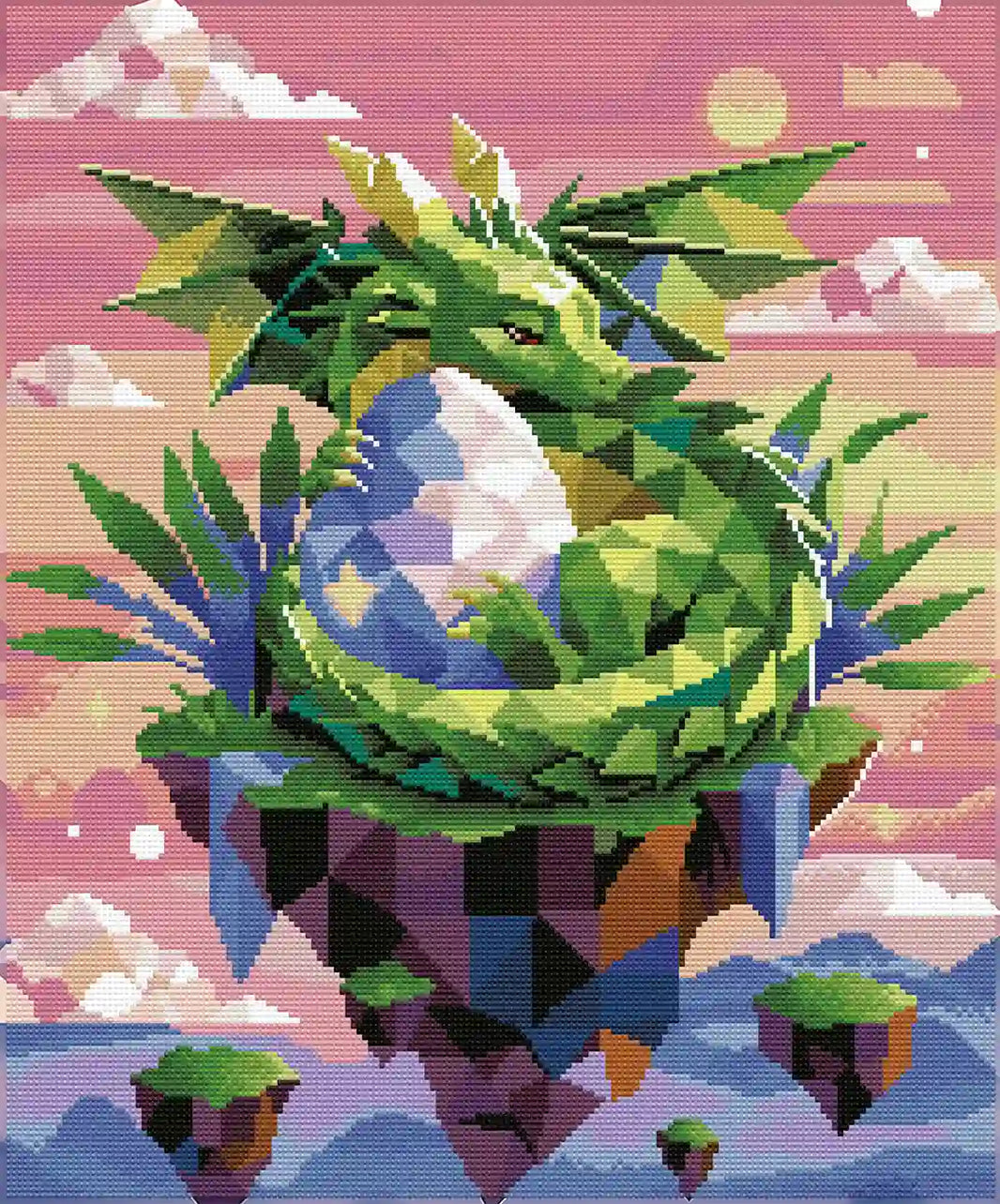 Dragon Egg Guardian finished diamond painting, sparkling fantasy dragon artwork, completed DIY diamond art display - FEELOOK Art