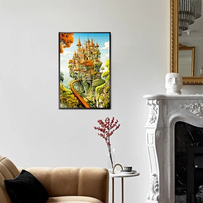 Jesus diamond painting displayed on a living room wall as a peaceful focal point