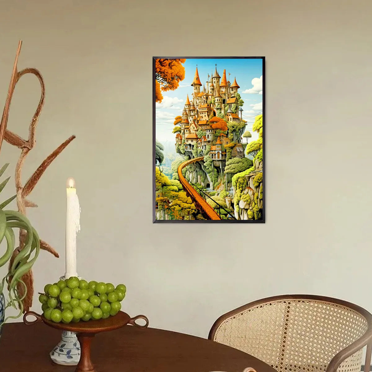 Jesus diamond painting displayed in a cozy room setting for spiritual ambiance