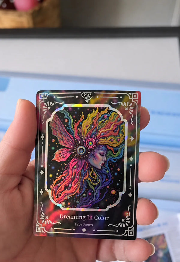 Customer showing the Dreaming in Color collector card - FEELOOK Art 