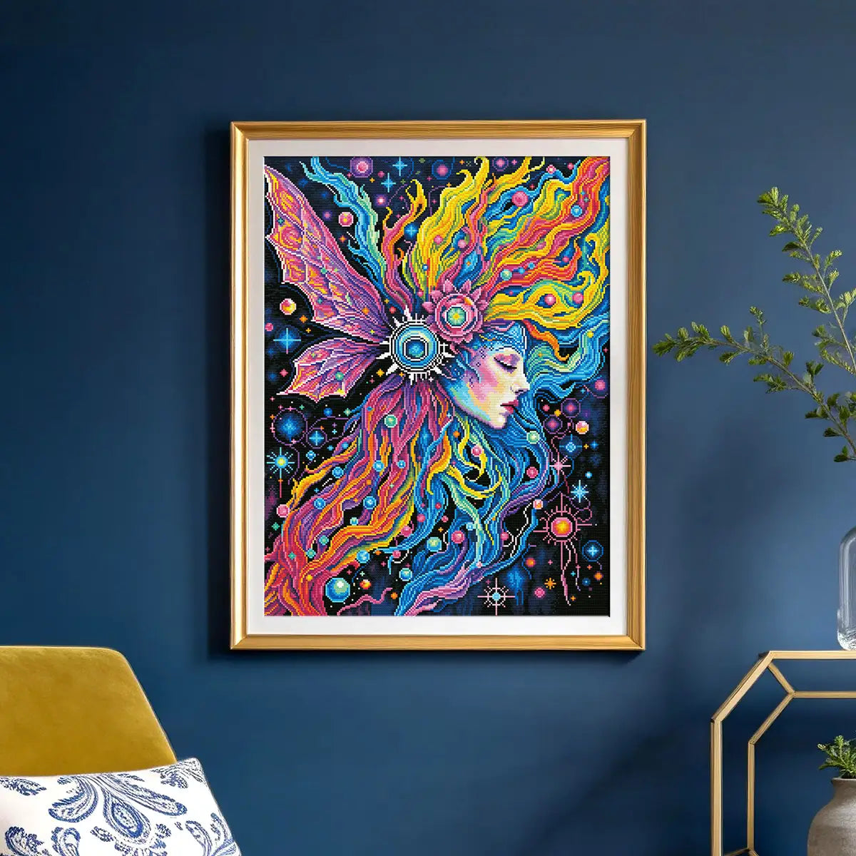 Dreaming In Color diamond painting kit styled with bright cosmic colors for relaxing craft time - FEELOOK Art