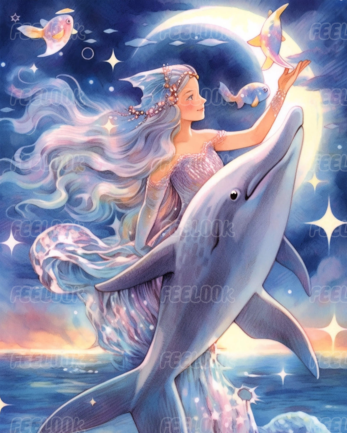 Dreamlike Fairy diamond painting kit, featuring a magical and enchanting design with vibrant diamond art gems.