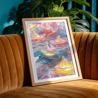 Dreamy Sail diamond painting lifestyle scene for home decor - FEELOOK Art