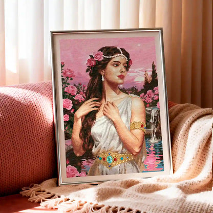 Eternal Love diamond painting wall decor styled in a warm home interior with soft lighting and textiles - FEELOOK Art