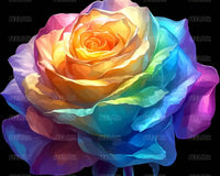 Eternal Rose diamond painting full view with elegant rose design.