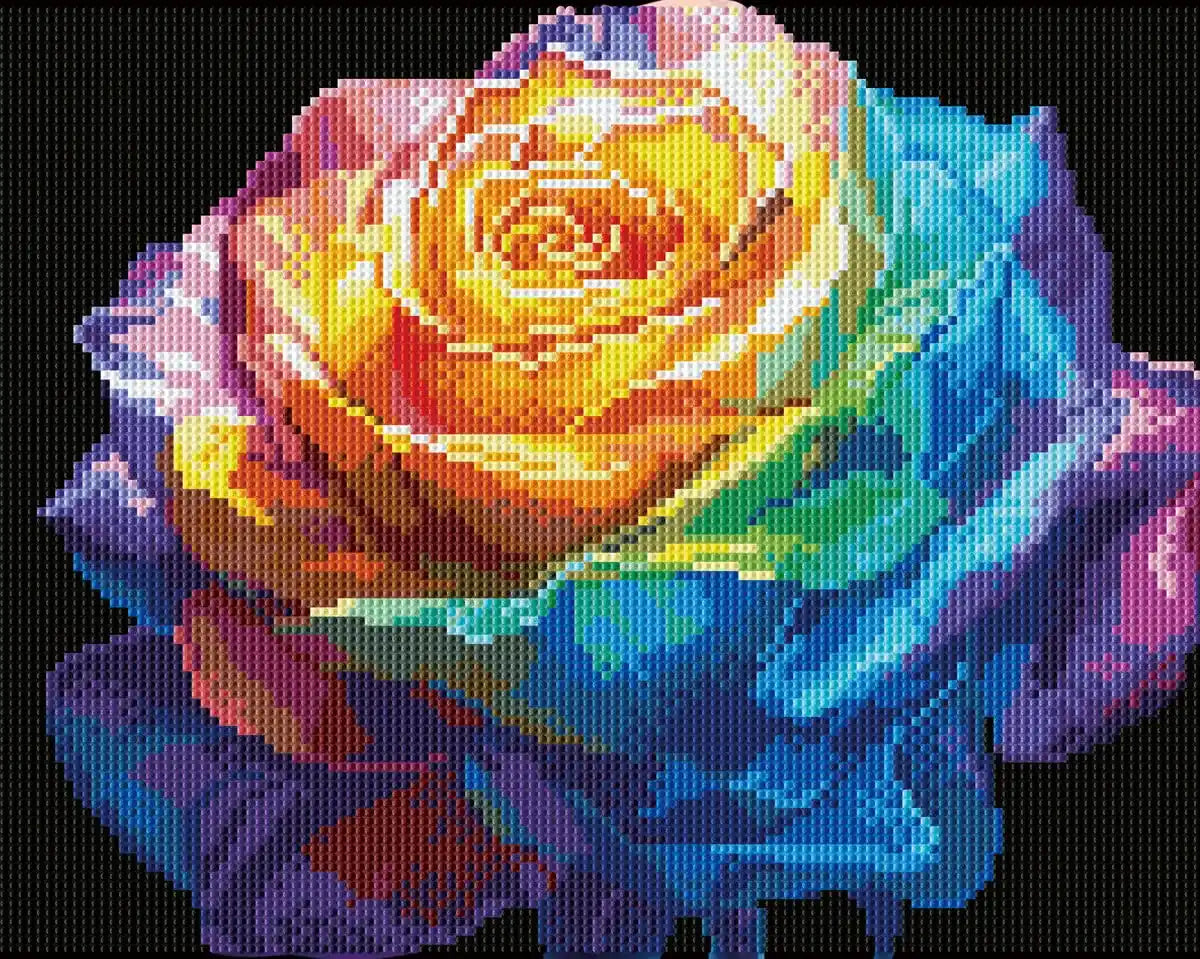 Rendered Eternal Rose diamond art showcasing sparkling rose details.