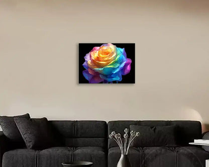 Eternal Rose diamond art in room scene, adds a touch of love and beauty.