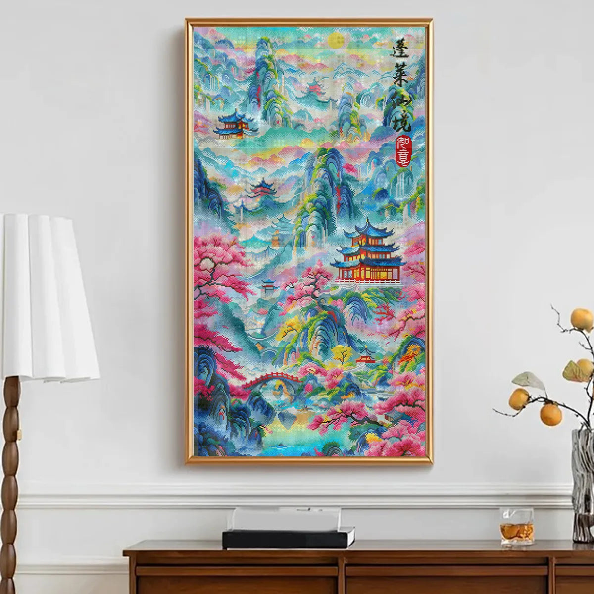 Dreamlike display of Fairyland of Penglai diamond art as elegant wall décor – FEELOOK Art