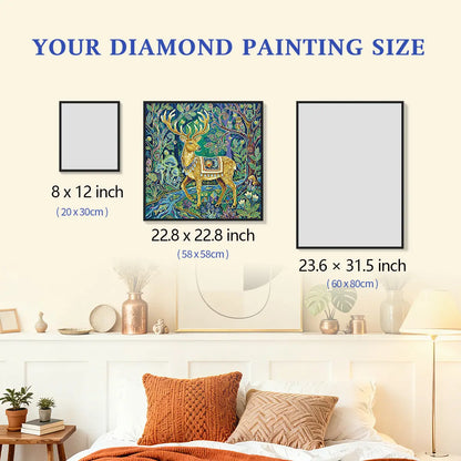 Forest Deer Diamond Painting Size Comparison Guide Chart - FEELOOK Art
