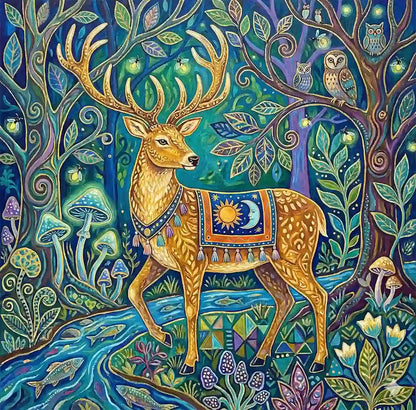 Forest Deer Magical Forest Diamond Painting Kit Main Product Image - FEELOOK Art